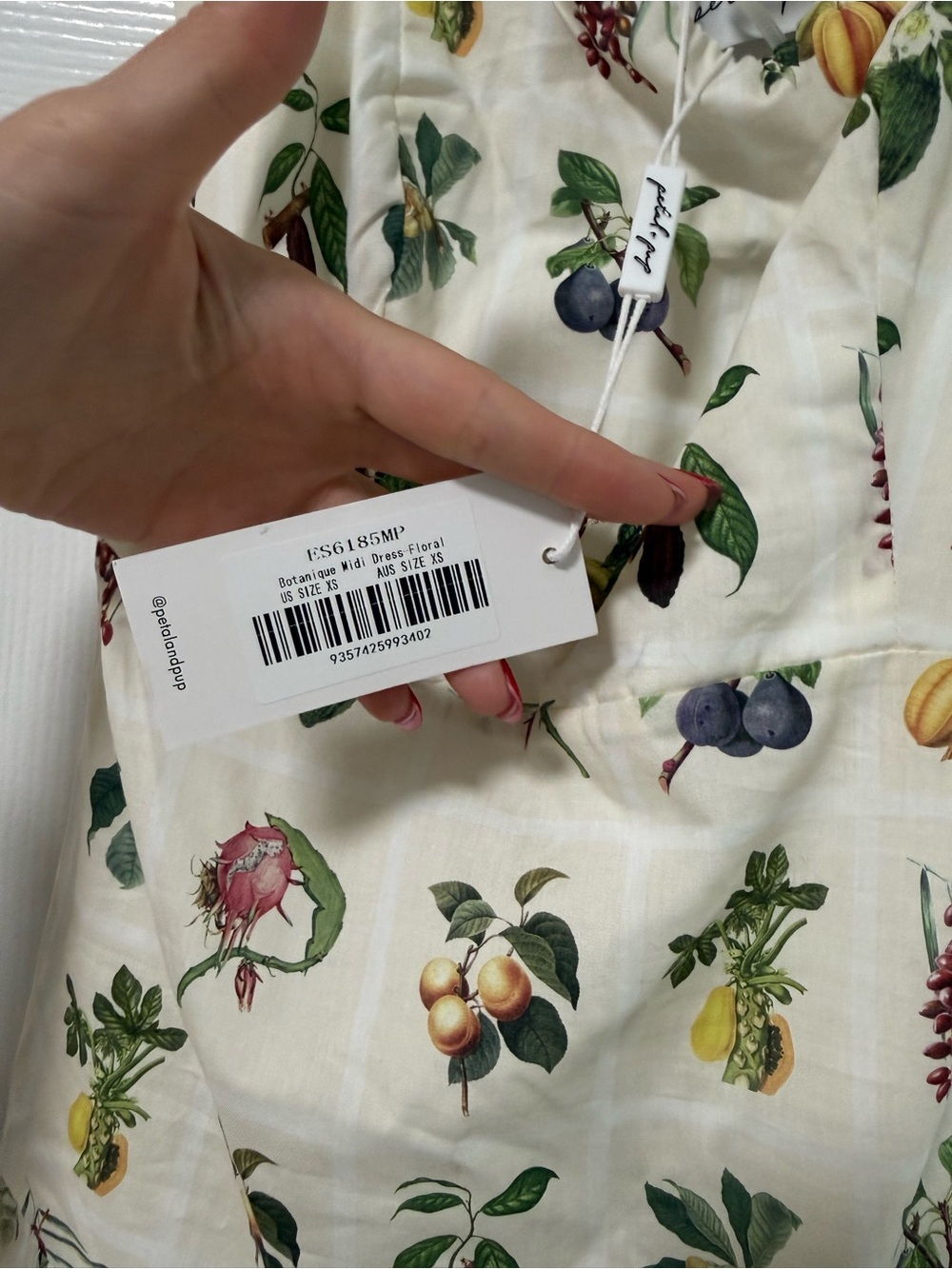 NWT Petal and Pup Cream Floral Tiered Maxi Dress with Spaghetti Straps - Picture 5 of 10